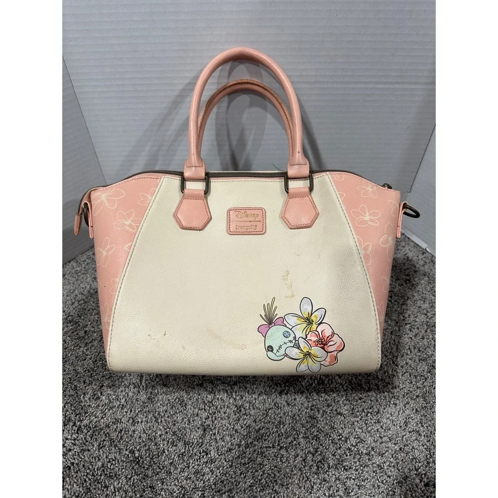 Satchel Bag Loungefly Disney Womens Pink Good Stitch Floral Tropical Scrump OS